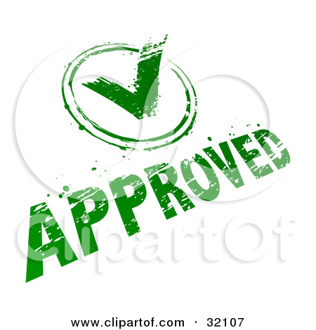 Stamp Imprint Of A Green Check Mark In A Circle Symbolizing Approval