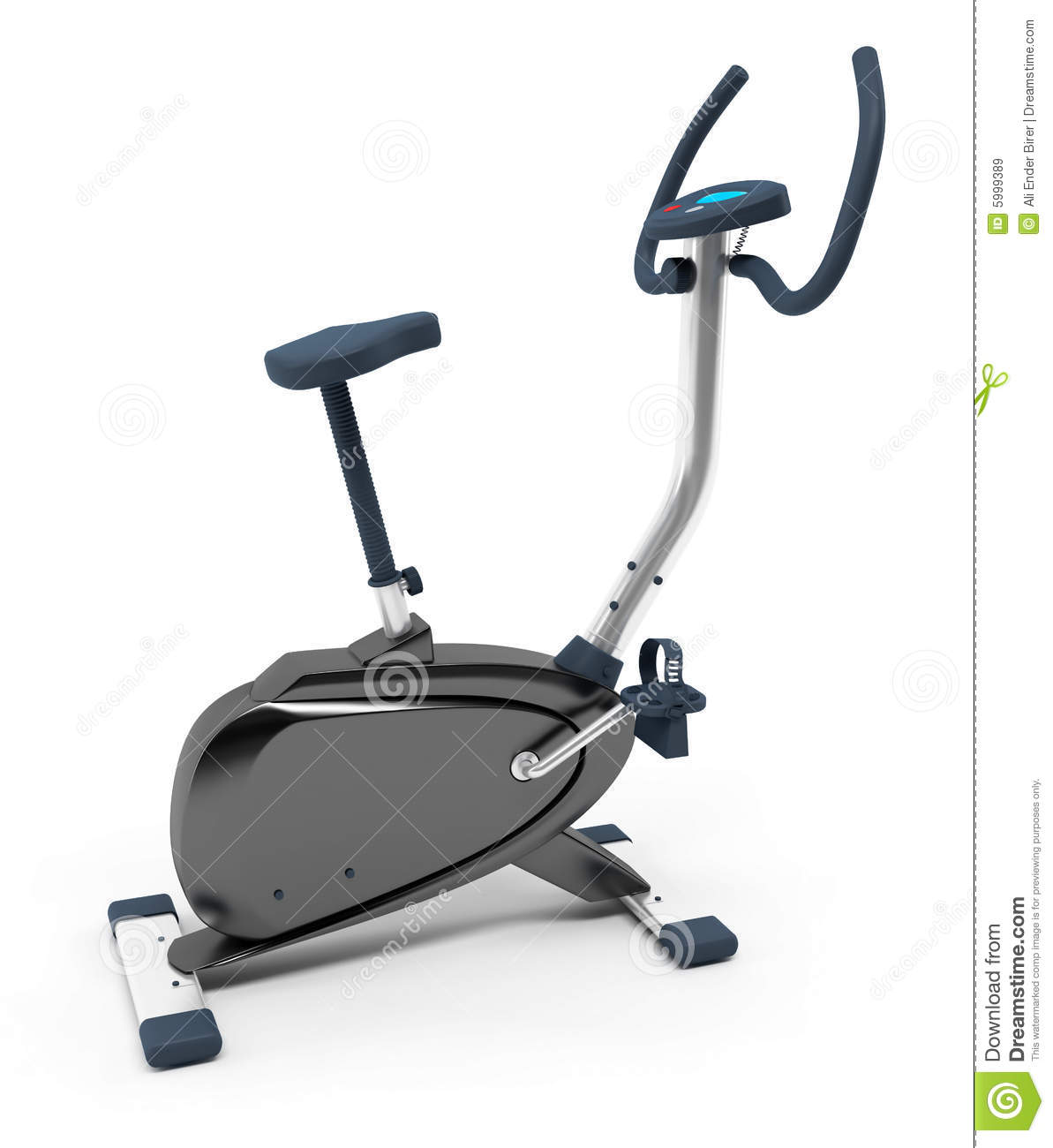 Stationary Bicycle Over White Background  Isolated High Resolution 3d