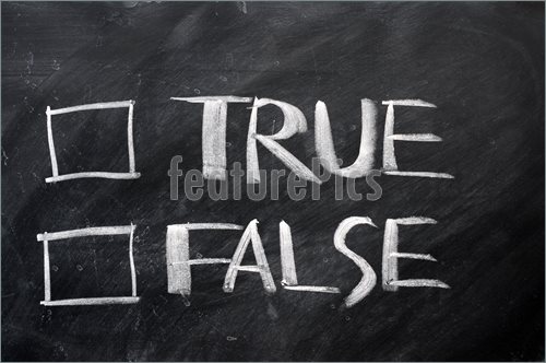 True And False Check Boxes Written With Chalk On A Blackboard