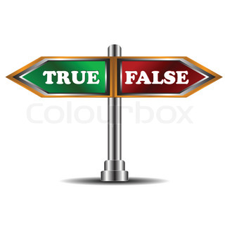 True Versus False Dilemma Concept Compassisolated On White Background