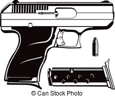 9mm Hand Gun   This Is A Vector Graphic Of A 9mm Handgun