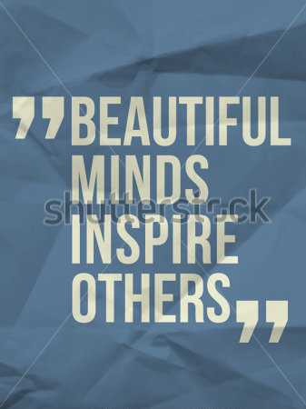 Beautiful Minds Inspire Others Quote On Colorful Crumpled Paper    