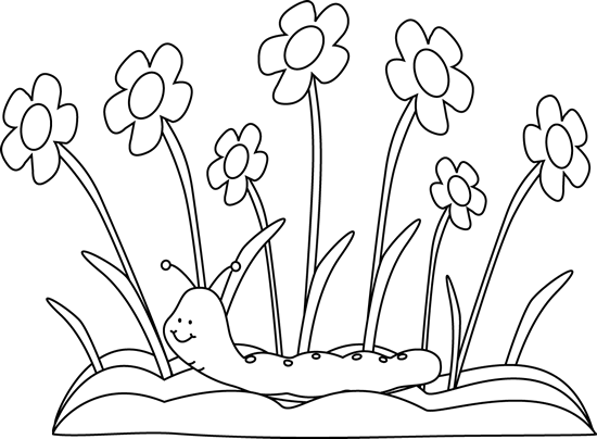 Black And White Spring Caterpillar Clip Art   Black And White Spring