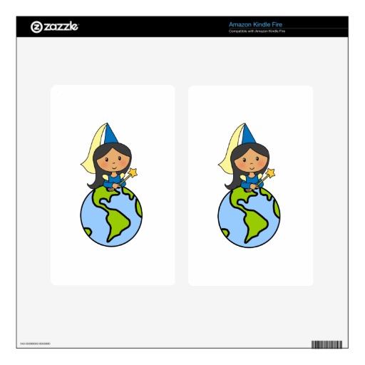 Cartoon Clip Art Cute Princess On Top Of The World Decal For Kindle    