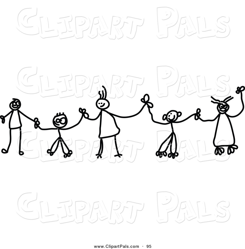 Children Holding Hands In A Line Friend Clip Art Prawny