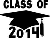 Class Of 2014 College High School Graduation Cap   Clipart Graphic