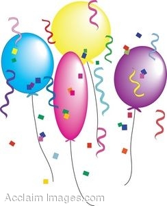 Clip Art Of Party Balloons And Streamers