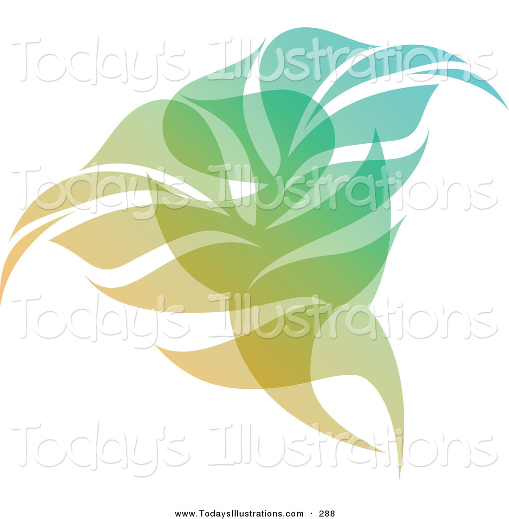     Clipart Of A Gradient Leaf Overlay Logo Icon On Solid White By Elena