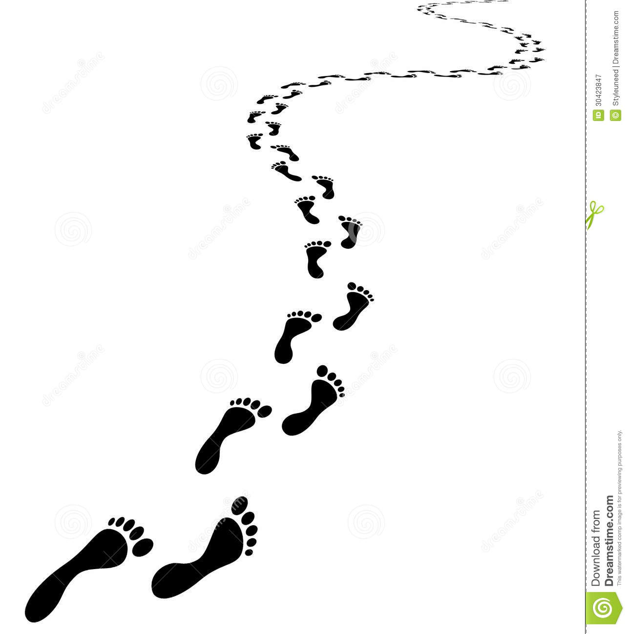 Footprints Vanishing Into The Distance Royalty Free Stock Photography    
