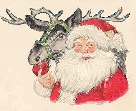 Free Dolls Clip Art   Santa Claus And A Reindeer