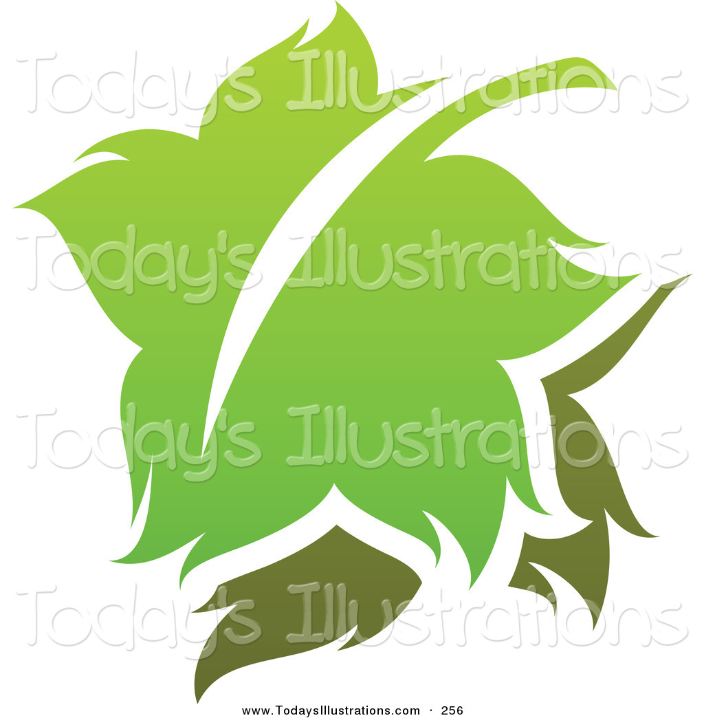 Green Leaf Logo Icon Over White Green And White Nature Fern Leaf Logo    