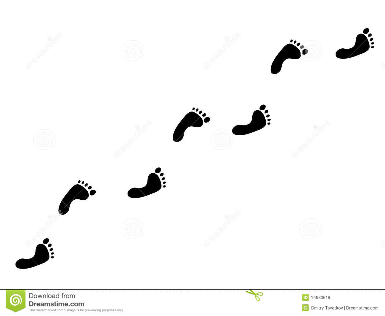 Illustration Of Human Footprints Black Silhouettes Path Or Way