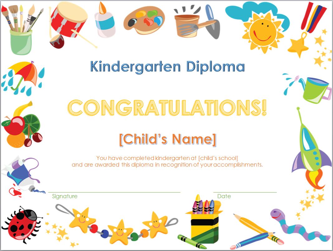 Kindergarten Diploma Template   Pre K Diploma Template