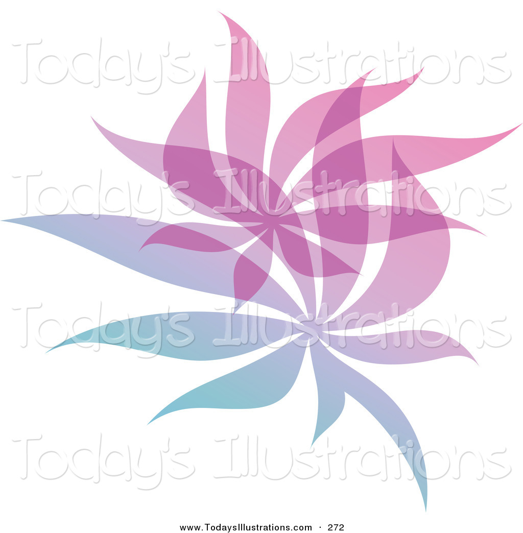 Larger Preview  Clipart Of A Gradient Leaf Overlay Logo Icon With Blue    