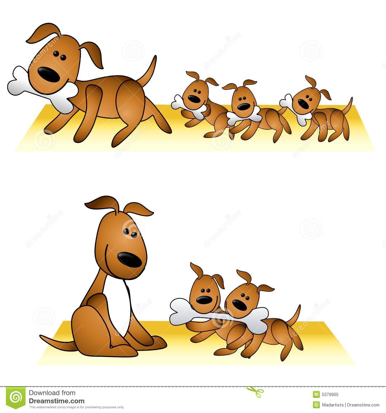 Mother Dog And Puppies Royalty F   