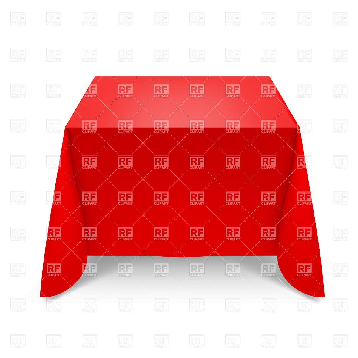 Red Tablecloth On Square Table Download Royalty Free Vector Clipart    
