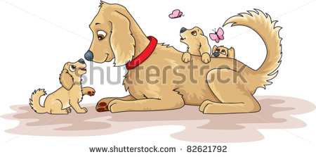 Showing Gallery For Mother Dog And Puppy Clipart