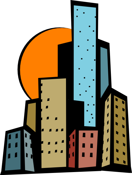 Skyscrapers In The City Clip Art At Clker Com   Vector Clip Art Online