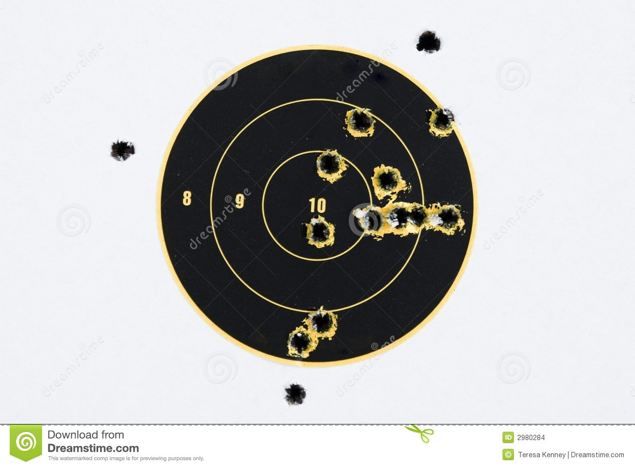 Target With Bullet Holes Stock Images   Image  2980284