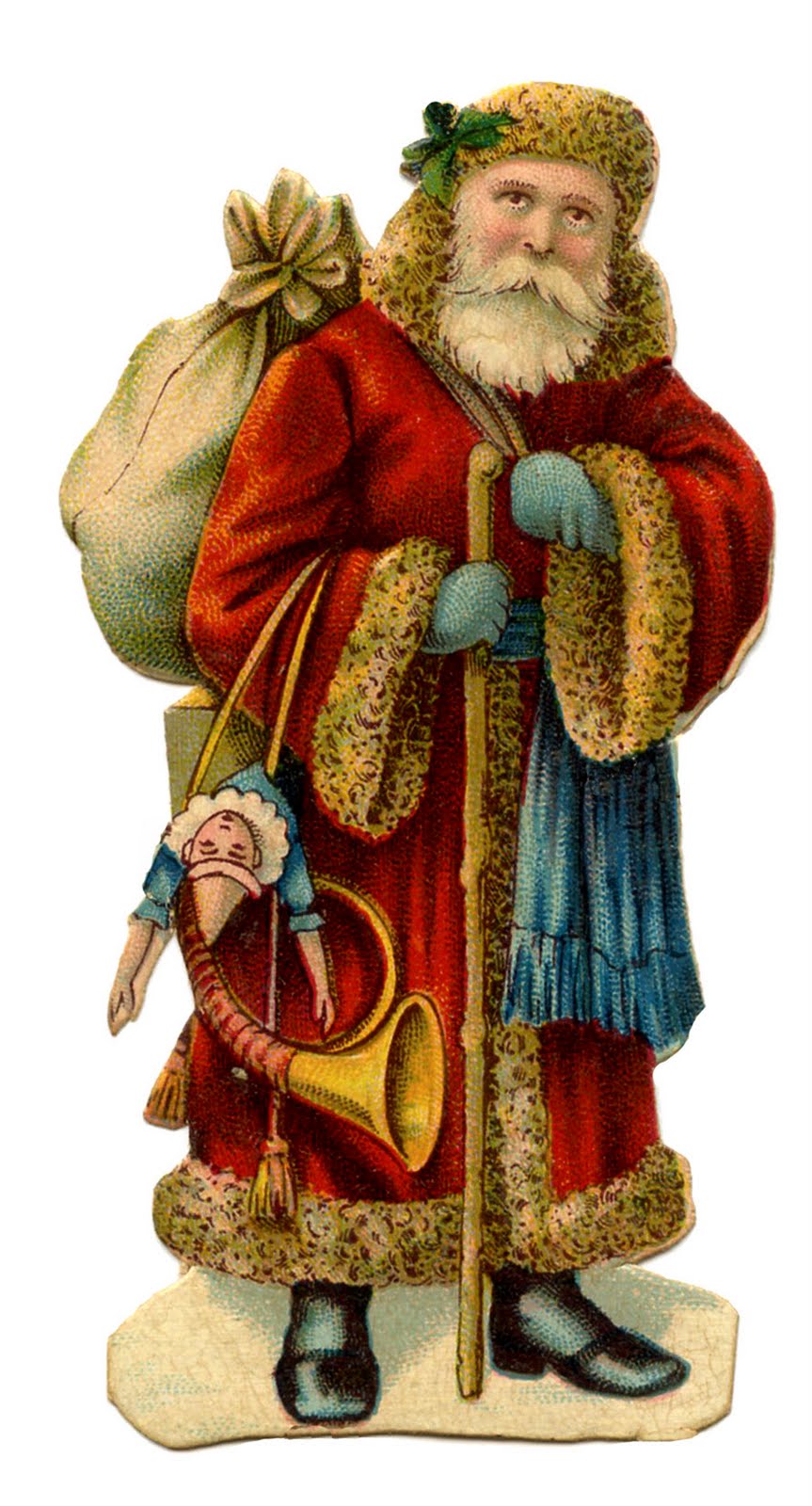 Victorian Christmas Clip Art   Old World Santa   The Graphics Fairy
