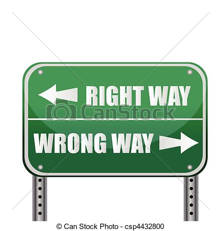 Way Wrong Way   Street Sign That Reads    Csp4432800   Search Clip Art    