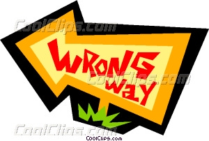 Wrong Way Sign Vector Clip Art