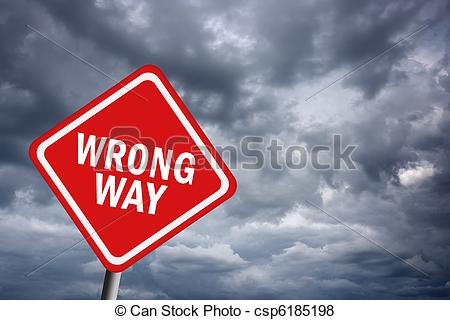 Wrong Way Sign   Wrong Way Road Sign Csp6185198   Search Eps Clip Art    