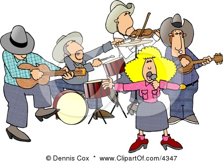 4347 Country Western Band Playing Country Music Clipart Jpg