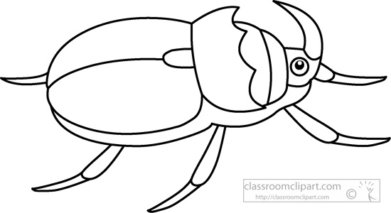 Animals   Beetle Insects Black White Outline 930   Classroom Clipart