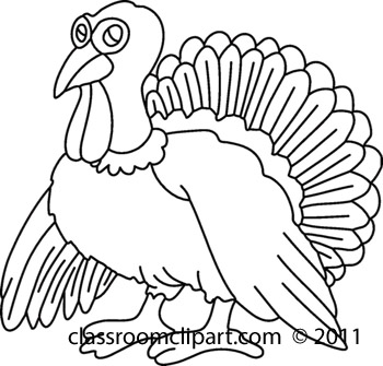 Animals   Turkey 711 44bw   Classroom Clipart
