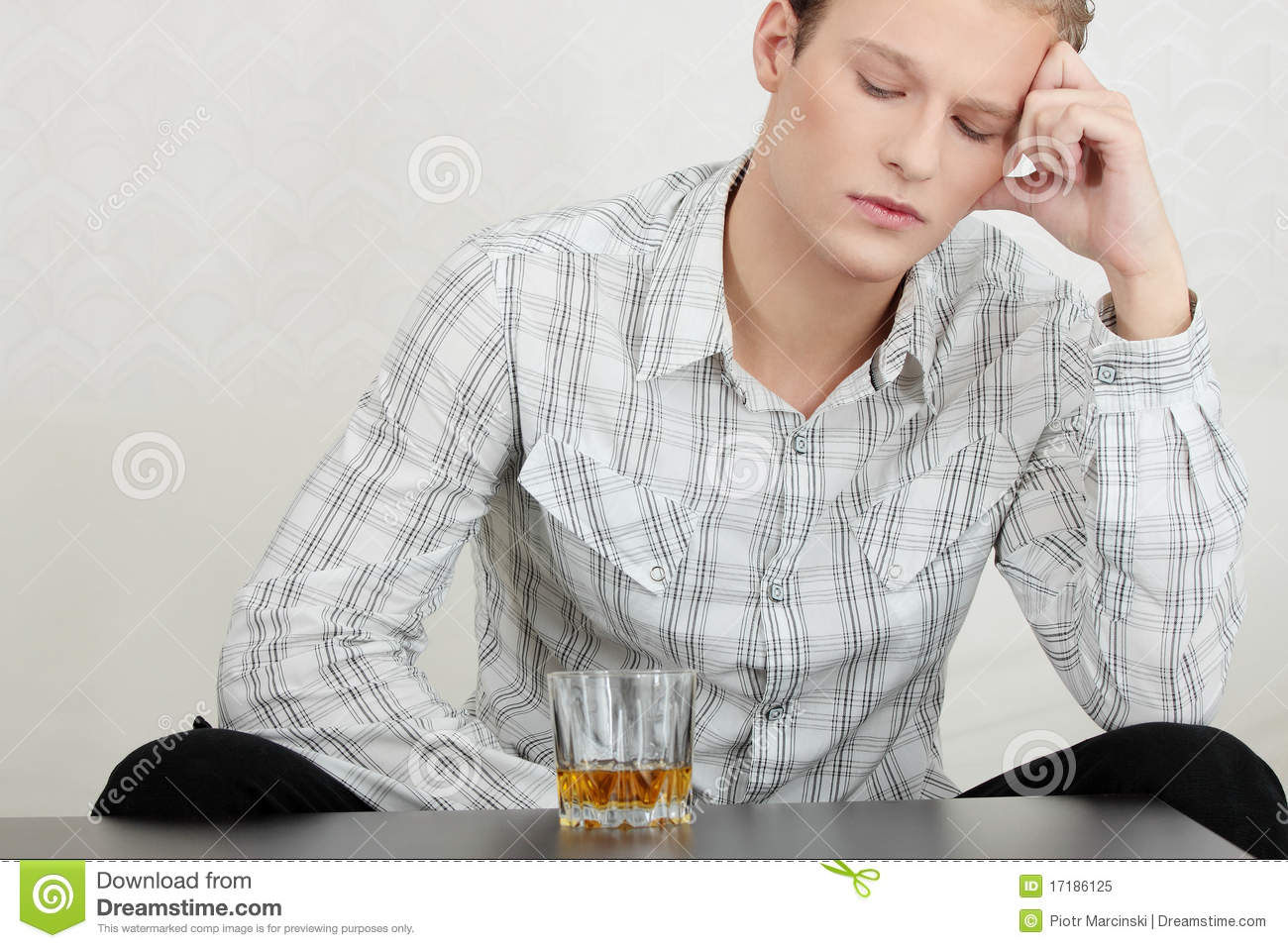 Attractive Young Guy Drinking Whiskey Royalty Free Stock Photo   Image