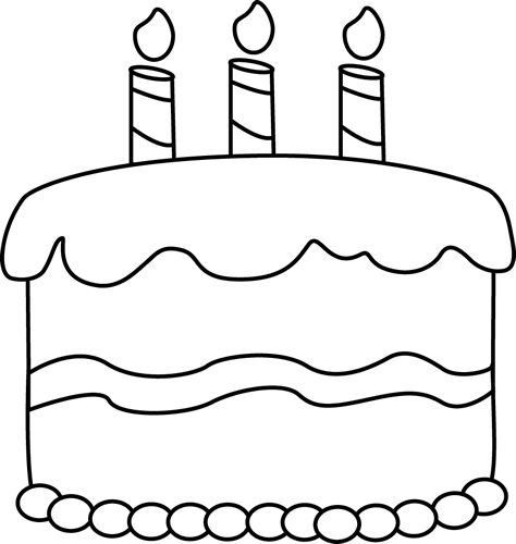 Birthday Candle Clipart Black And White Birthday Cake Black And White