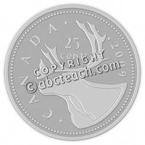 Clip Art  Canadian Money  Quarter Color   Preview 1