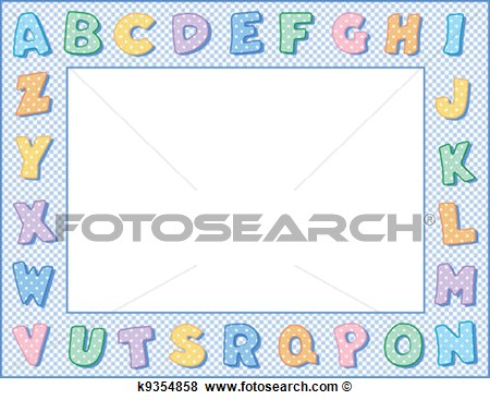 Clip Art Of Pastel Polka Dot Alphabet Frame K9354858   Search Clipart    