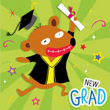 Dog Animal Congratulation New Graduate Cute Cartoon Vector Stock Image