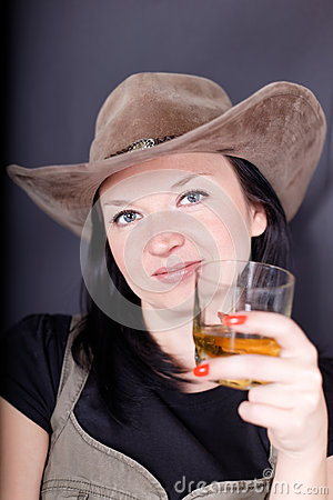 Girl Drinking Whiskey Royalty Free Stock Photos   Image  26323988