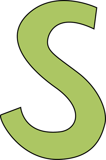 Green Letter S Clip Art Image   Large Green Capital Letter S