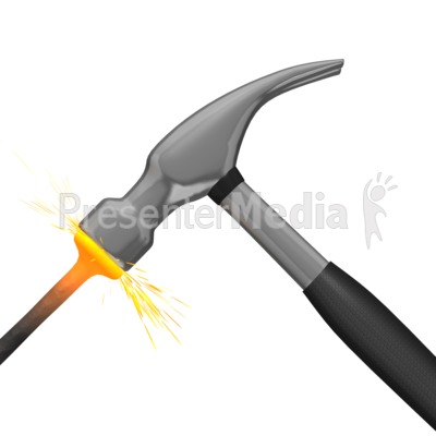 Hammer Hitting Nail   Science And Technology   Great Clipart For
