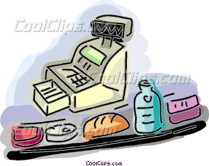 Items At The Grocery Store Vector Clip Art