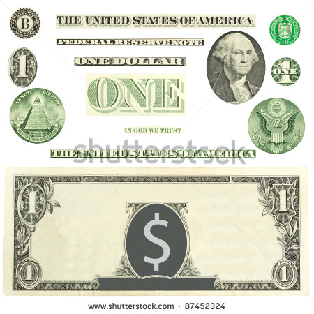 One Dollar Clipart A One Dollar Bill   Stock