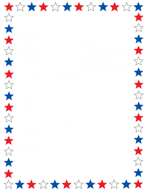 Paper Borders   Red White And Blue Stars
