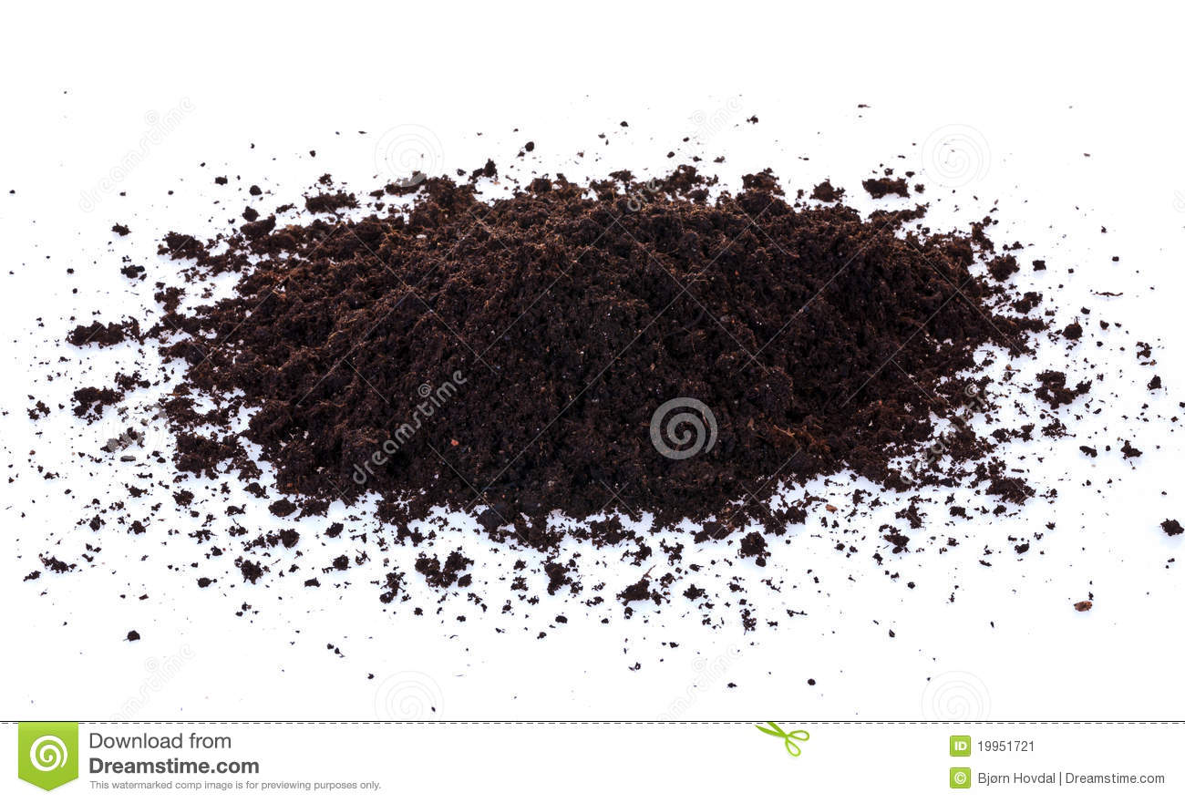 Pile Of Black Garden Top Soil Isolated On White Background