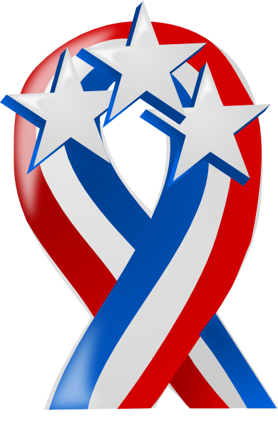 Red White And Blue Ribbon With Stars Clip Art At Clker Com   Vector    