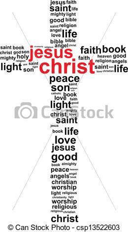 Vector Clipart Of Jesus Christ Cross Word Cloud Concept Csp13522603    