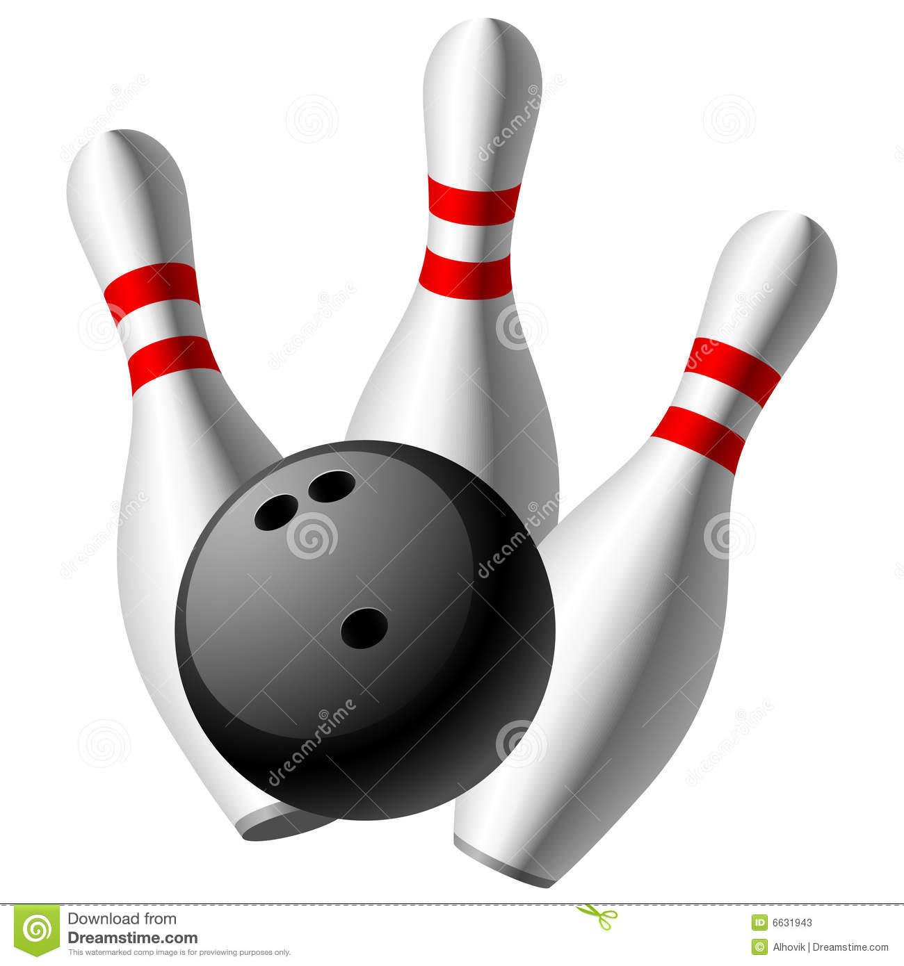 Vector Illustration Of A Bowling Pins