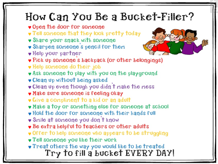 We Want To Be Bucket Fillers Not Bucket Dippers