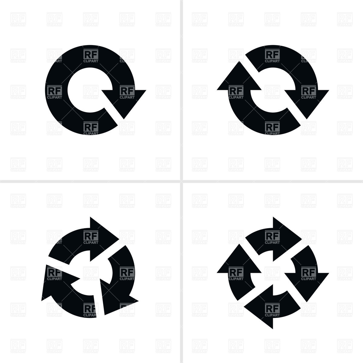Black Circular Arrows Download Royalty Free Vector Clipart  Eps