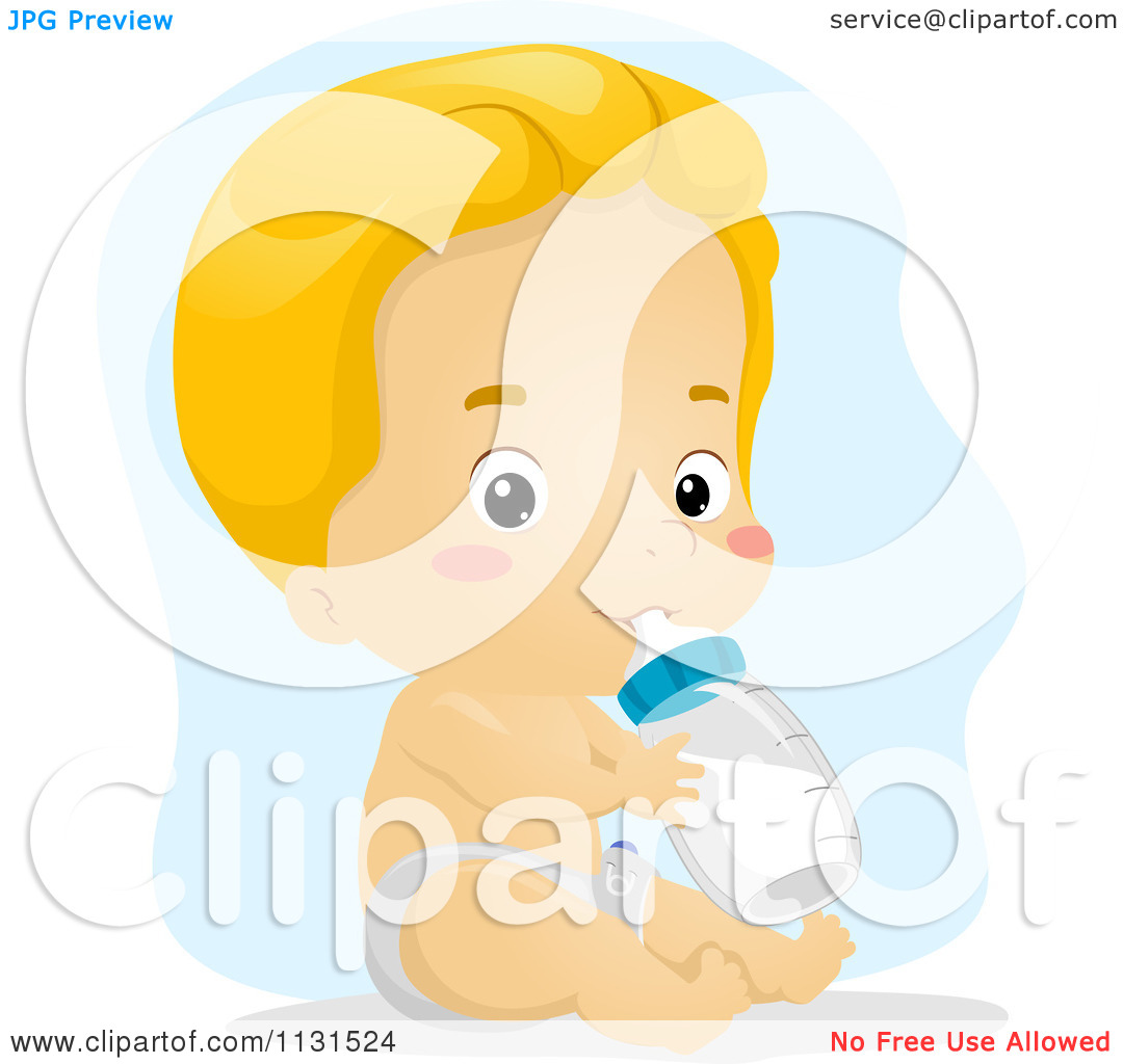     Boy Drinking From A Bottle   Royalty Free Vector Clipart By Bnp Design
