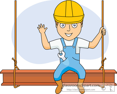 Construction   Construction Worker On Steel Beam   Classroom Clipart
