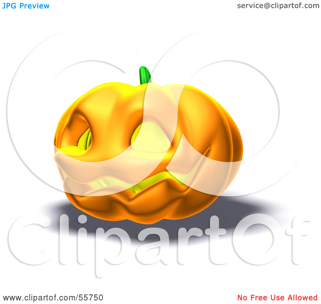 Free  Rf  Clipart Illustration Of A Smiling 3d Halloween Pumpkin